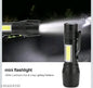 DOTCOM LED Emergency Handheld Flashlight USB Rechargeable Flashlight 3 Modes Adjustable Focus,Portable Waterproof LED Flashlight with COB Side Lights，Best Tactical Torch for Hurricane (1pack)