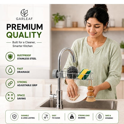 Elegant Stainless Steel Sink Organizer