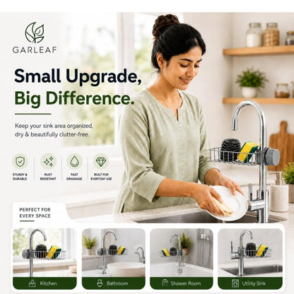 Elegant Stainless Steel Sink Organizer