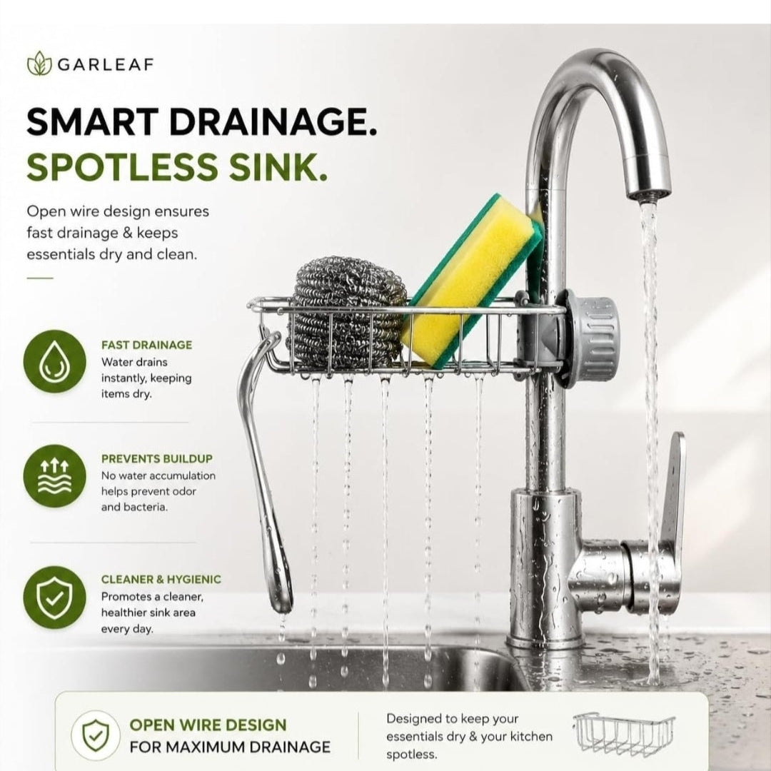 Elegant Stainless Steel Sink Organizer
