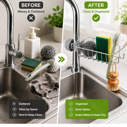 Elegant Stainless Steel Sink Organizer